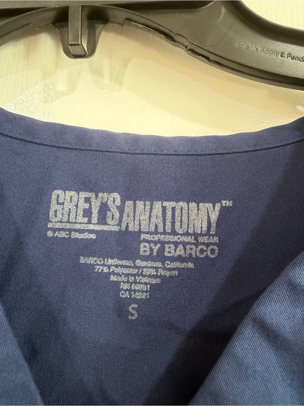 Grey's Anatomy Navy Medical Scrub Top by Barco - Picture 2 of 7